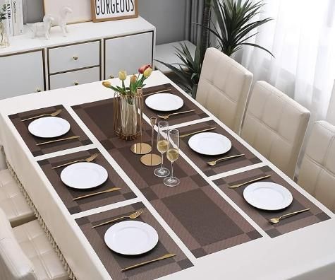 Anti-Skid Placemats for Kitchen Dining Table (Pack of 6)