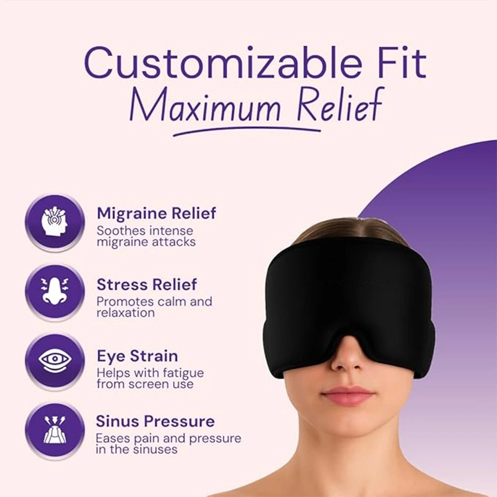 Migraine Relief Head Wrap – Instant Cooling Mask for Headache & Stress Relief