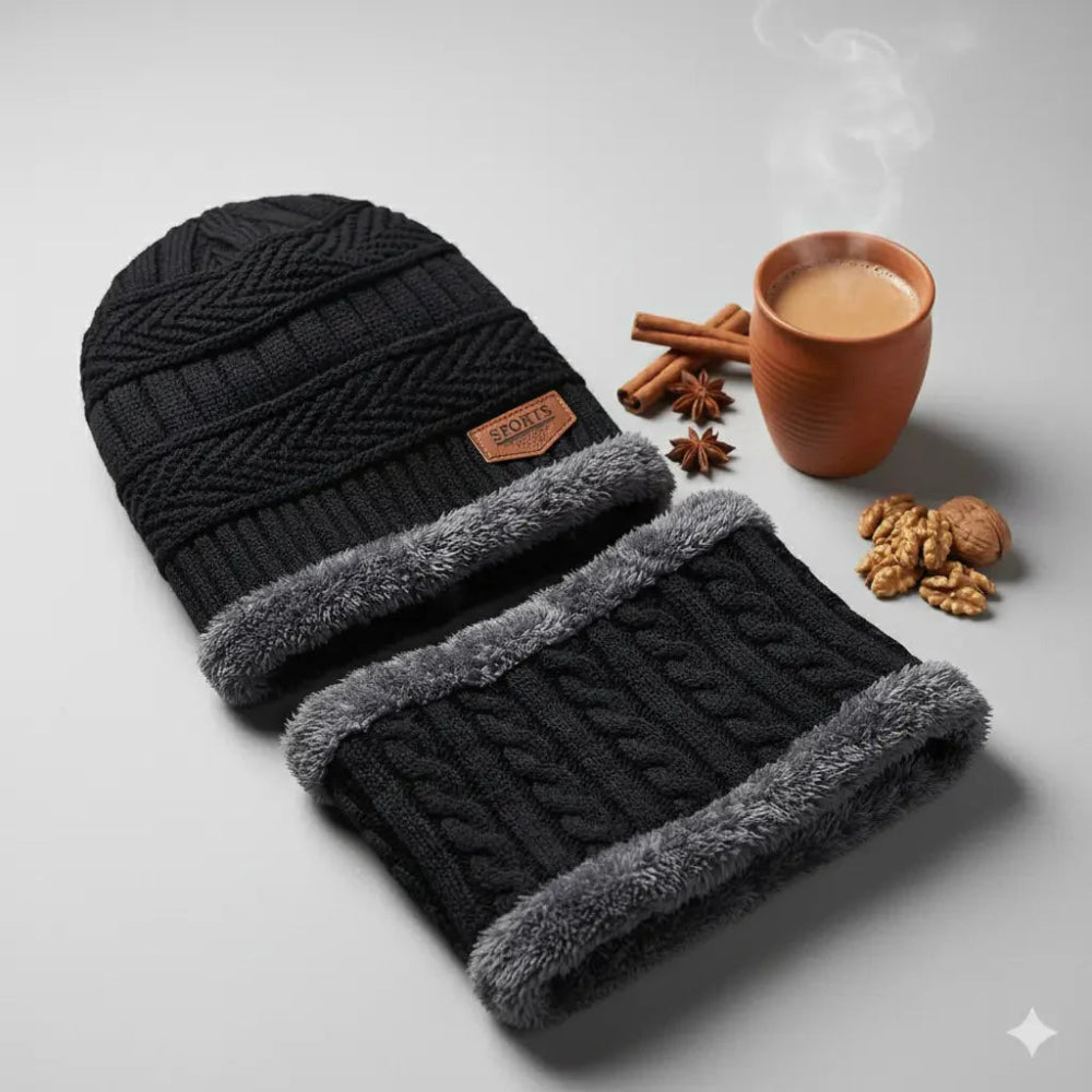 Unisex Woolen Cap Set | Premium Winter Protection Combo